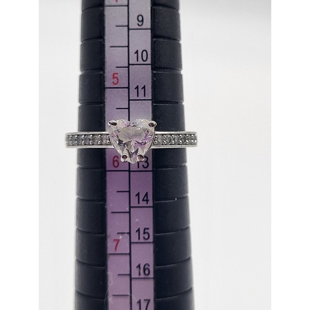 Swarovski Heart Shaped Crystal Ring With Silver-Tone Band - Picture 9 of 15
